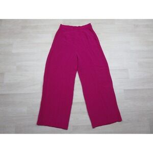 Vintage Ralph Lauren Pants Women's (6) Wide Leg Trousers 100% Silk Hot Pink